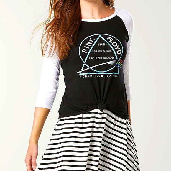 Pink Floyd Dark Side of the Moon rock Raglan Baseball Official T-Shirt S NWT - Picture 1 of 3
